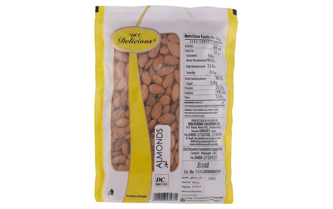 Dcc Delicious Almonds    Pack  500 grams
